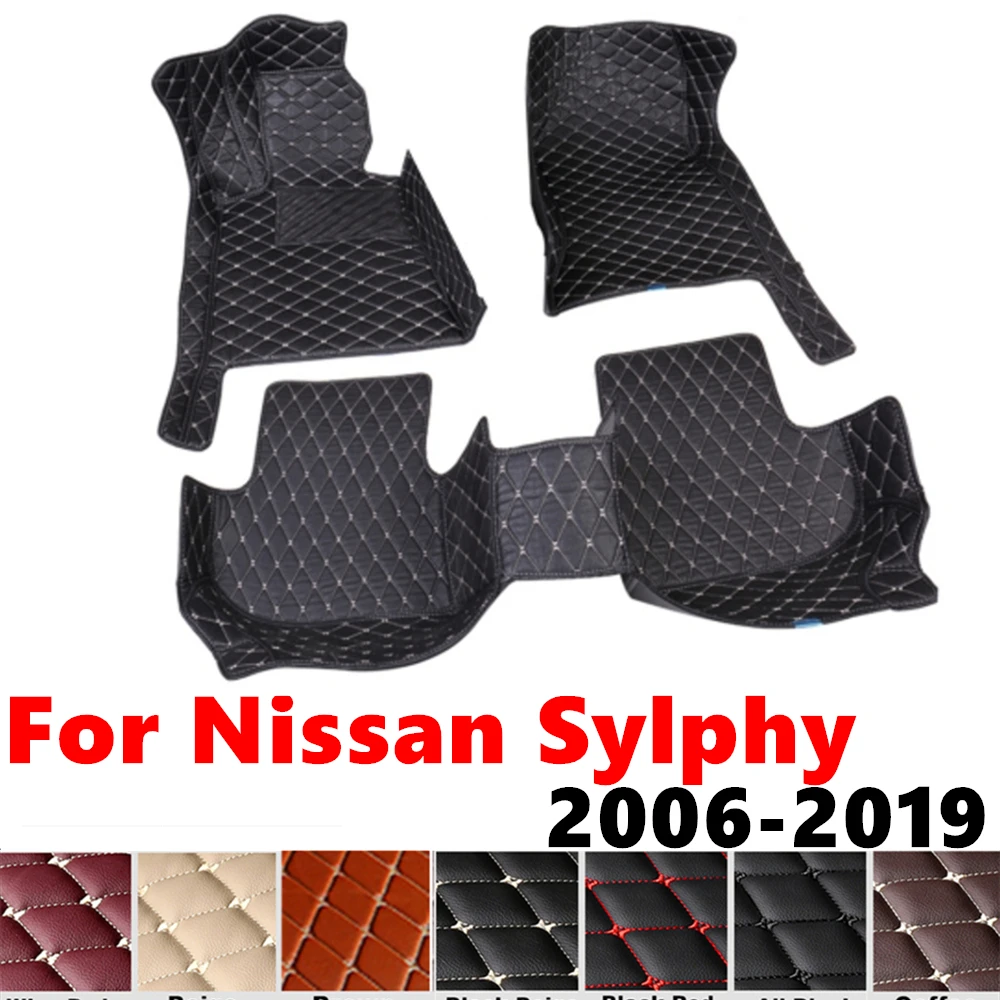 Car Floor Mats For Nissan Sylphy 2019 2018 2017-2006 Custom Fit Front & Rear Floor Liner Foot Pads Carpet Interior Accessories