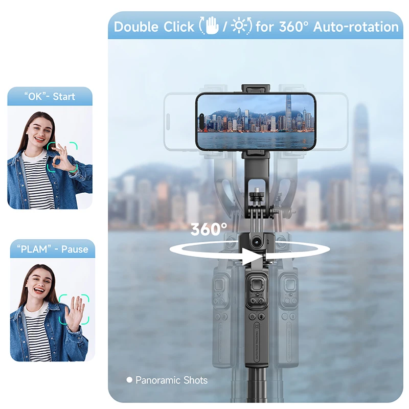 CYKE Wireless Selfie Stick Tripod Stand Foldable Monopod for Gopro Action Cameras Smartphones Balance Steady Shooting Live C17