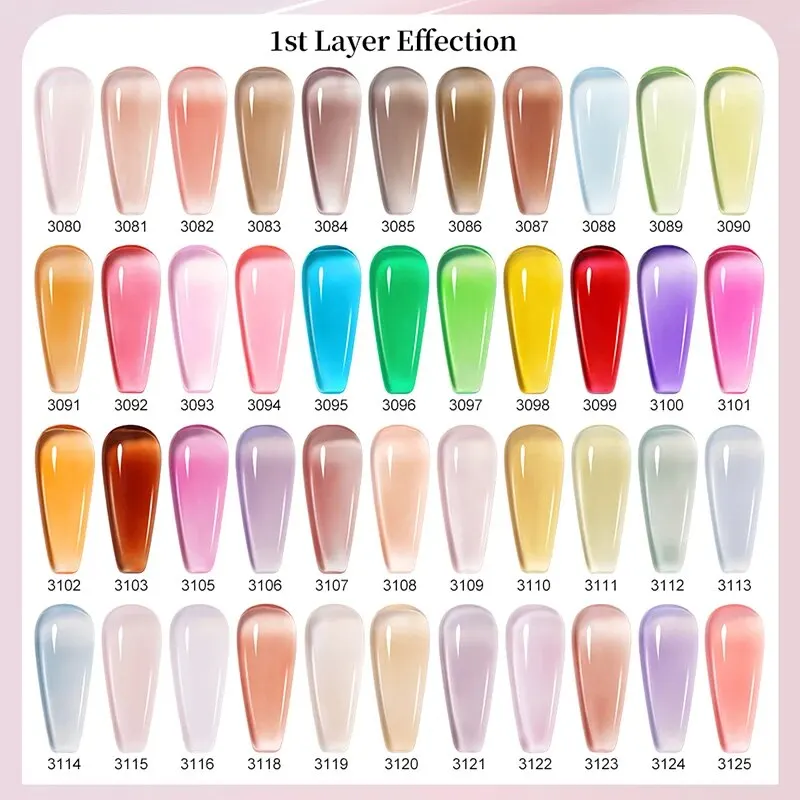 NAILCO Jelly Glass Gel Nail Polish Translucent Summer Colorful Semi Permanent Varnish Soak Off UV LED For Nail Art Manicure Gel