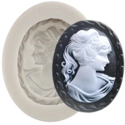 Ancient Cameo Woman Lady Avatar Silicone Mold DIY Cupcake Topper Fondant Cake Decorating Tools Candy Resin Clay Chocolate Moulds