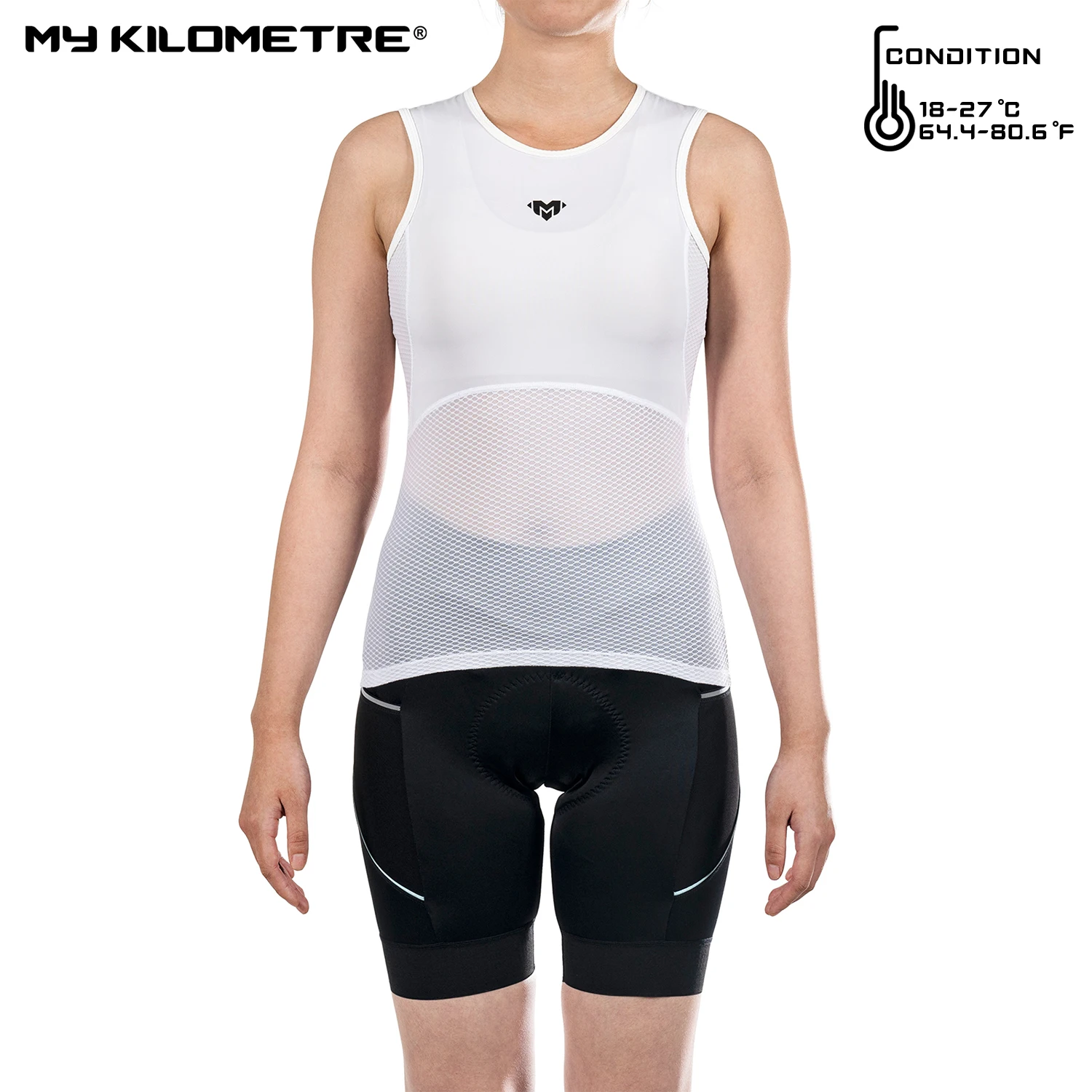 MY KILOMETRE Women's Cycling Vest Mesh Breathable Quick Dry Cycling Base Layers Outdoors Sport Bicycle Sleeveless Underwear