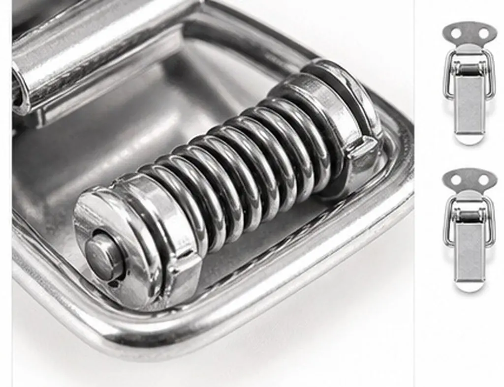 10Pcs Heavy-Duty Spring Loaded Toggle Hasp Lock Metal Case Buckle for Wooden Boxes Air Cases Packing Crates Cabinet Luggage