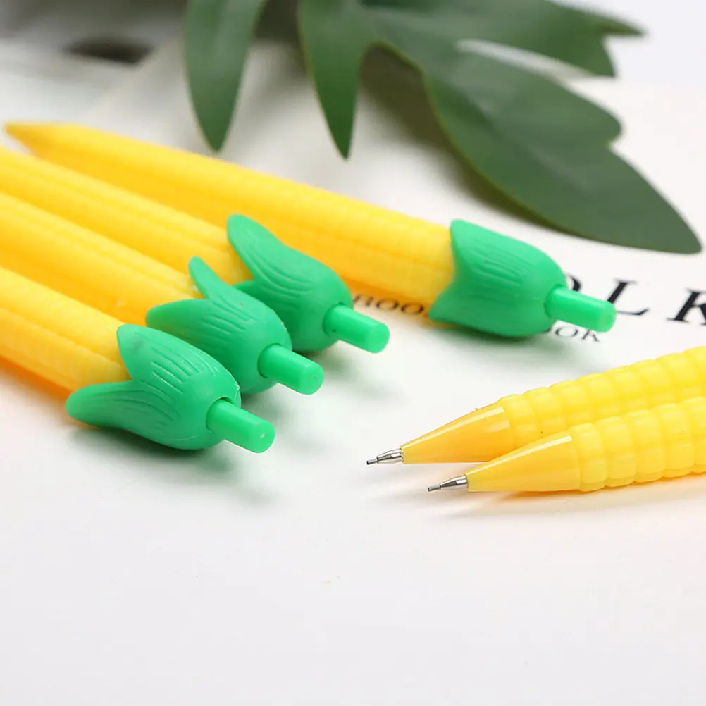 

10Pcs Corn Automatic Pencil Lovely Design Smooth Writing Comfortable Grip Portable School Pencils for Office Stationery
