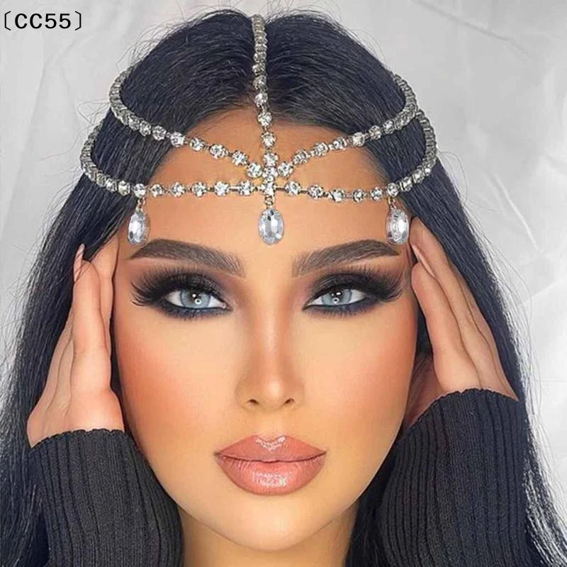 

1Pcs Crystal Head Chain Jewelry Flash Tassel Rhinestone Cap Headpiece Rave Party Dance Wedding 1920s Hair Accessories〔CC55〕