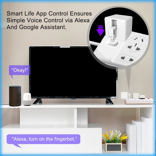 Imagen 2 del producto RSH Tuya interruptor inteligente Fingerbot Control de temporizador compatible con Bluetooth interruptor inteligente Fingert Robot temporizador voz asistente de Google Alexa