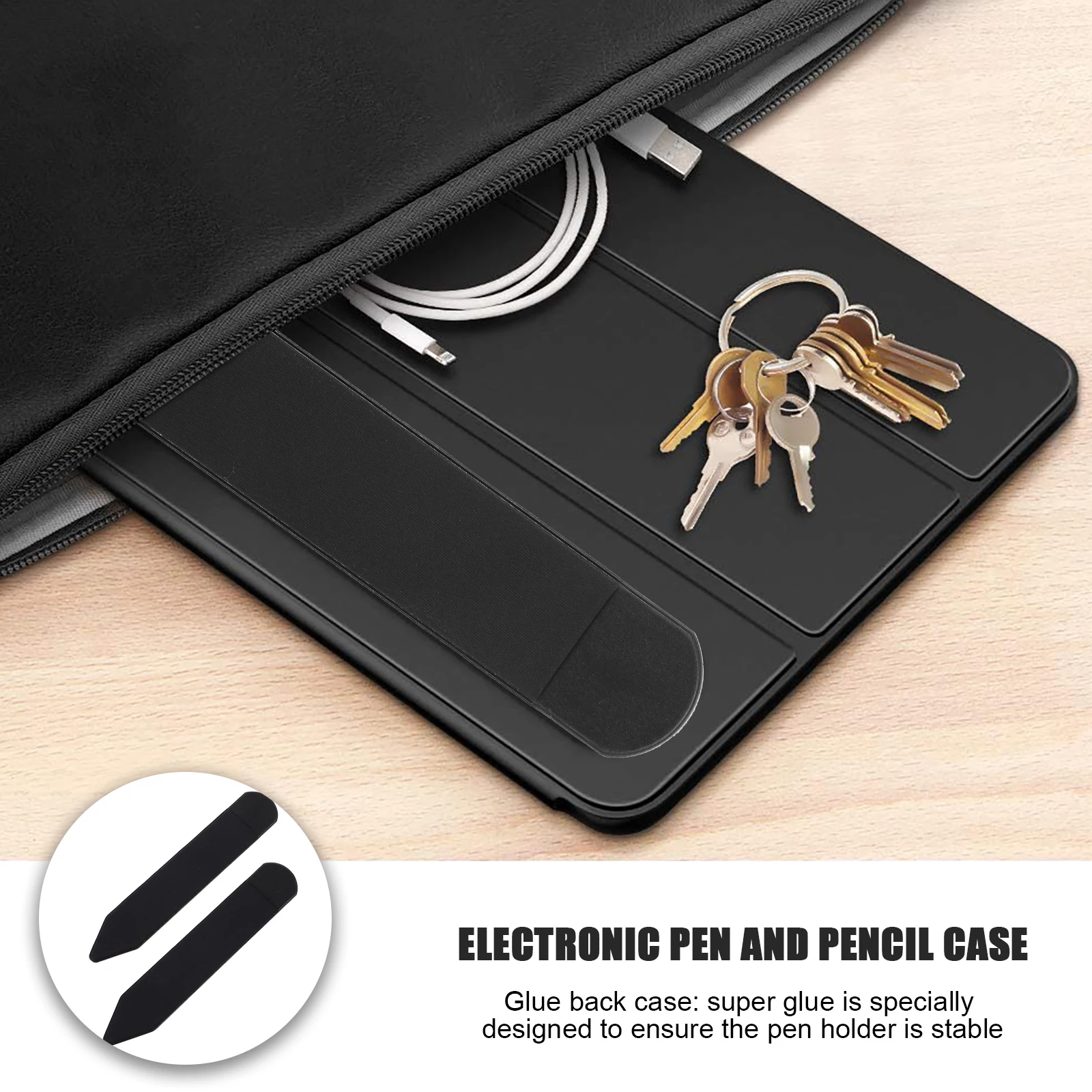 

2pcs Stylus Holder Touch Case For Electronic Durable Pu Anti-Leak Anti-Dust Pen Cover Glue Back Soft Silicone Nonslip