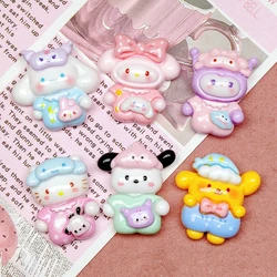 10 pz nuovo Mini Kawaii Cartoon Animal Kitten Puppy Rabbit Series Resin Scrapbook gioielli fai da te regalo per bambini accessori per forcine