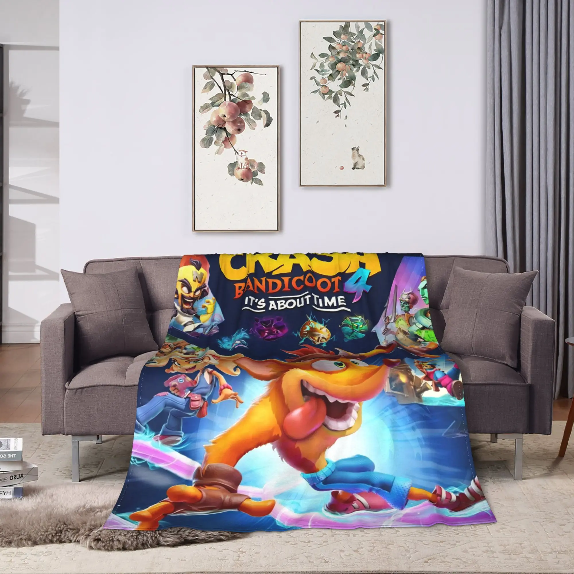 Crashs Bandicoots Blankets  Soft Fluffy Plush Throw Blanket For Children Bedroom Flannel Bedspread Bed Cover