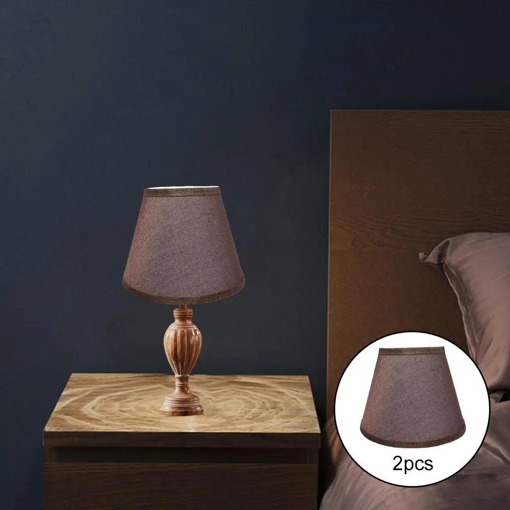 2Pcs Rustic Table Lights Lamp Shades Lamp Cover Lighting Fabric Lampshades for Kitchen