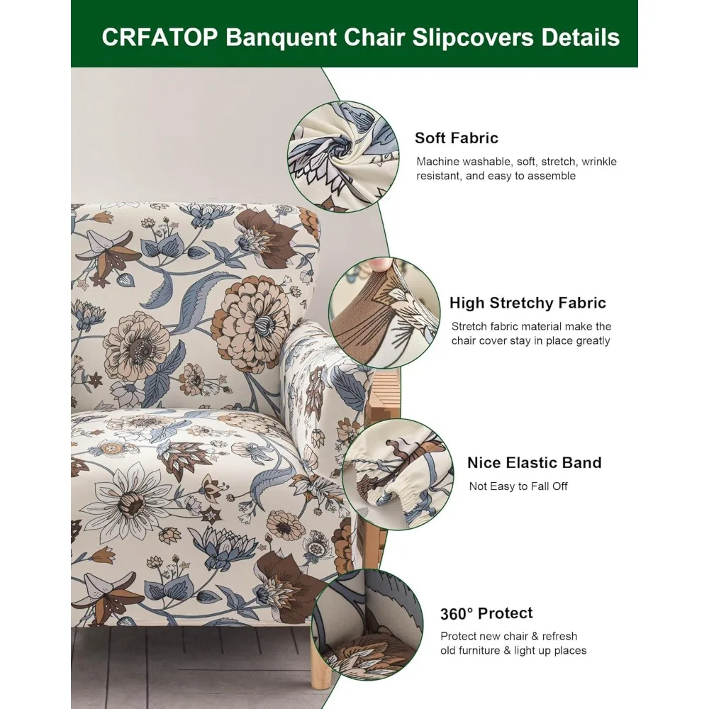 Capa elástica moderna para poltrona de banquete, 1 peça com braços, protetor macio para sala de estar, sofá de escritório