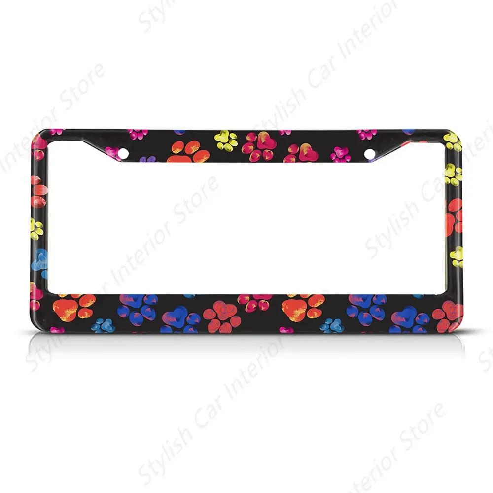 Рамка номерного знака с принтом радужных животных, художественная рамка, новинка, рамка номерного знака, красный, синий, желтый, держатель номерного знака для автомобиля Рамка номерного знака с принтом радужных животных, художественная рамка, новинка, рамка номерного знака, красный, синий, желтый, держатель номерного знака для автомобиля