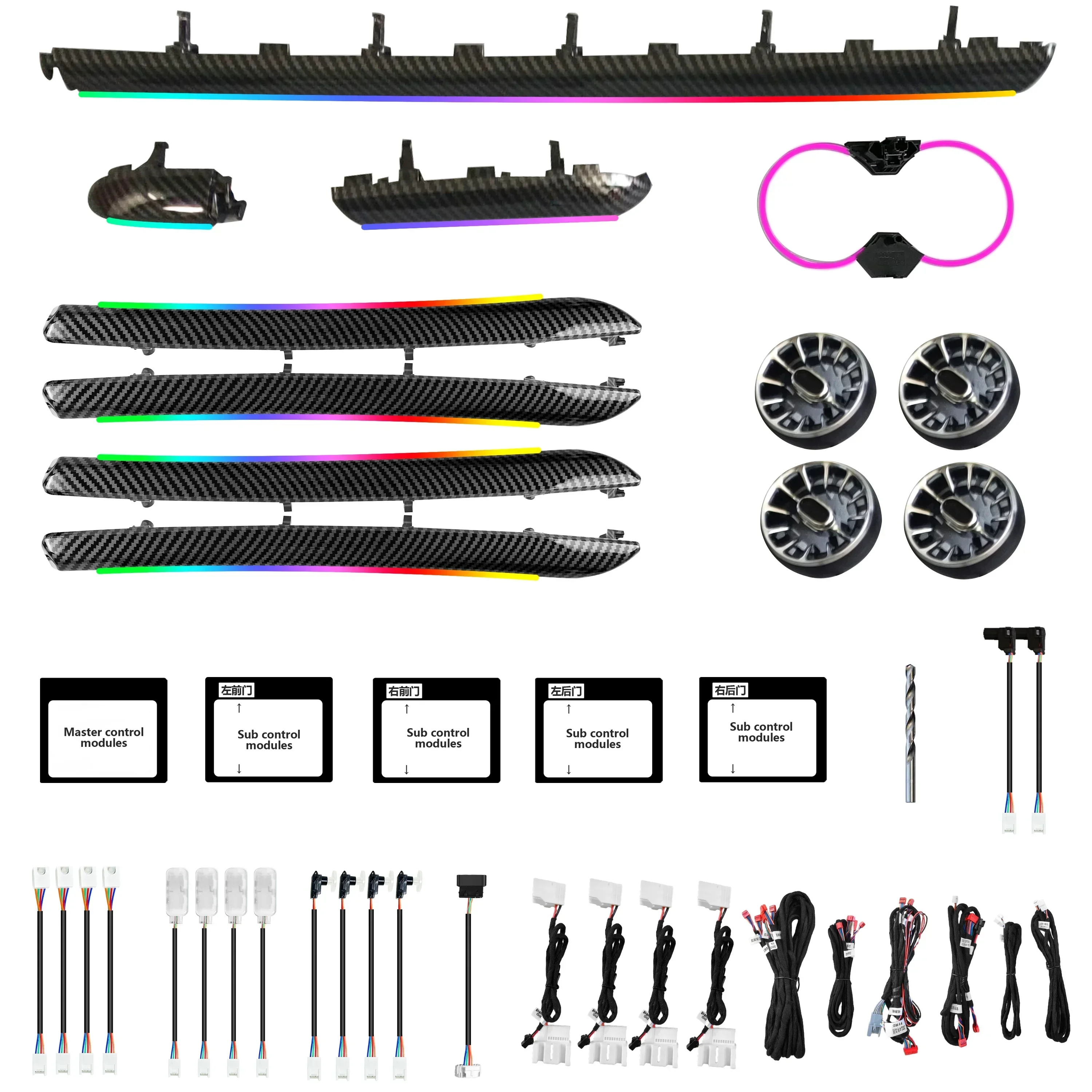 iCarsin 64 Colors Ambient Lighting Upgrade Kit For Audi A3 2013 - 2020 Interior LED Dashboard Door Trim Lights factory outlet