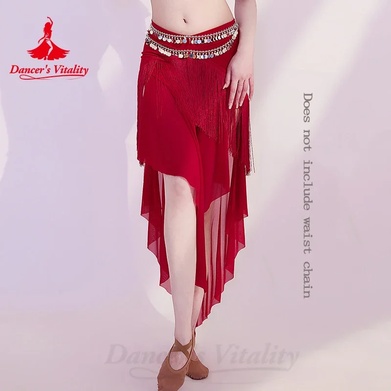 Abbigliamento BellyDance gonna corta con nappe in filato d'acqua irregolare personalizzato da donna abbigliamento da pratica professionale per danza orientale