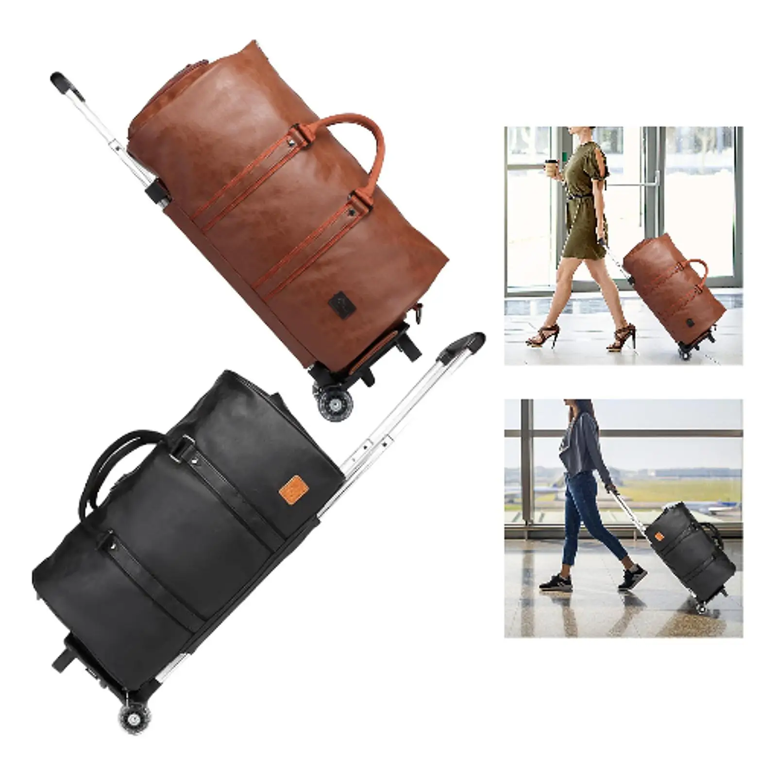 Rolling Garment Bag with Wheels and Handle Roller Duffle Bag Weekender Bag for Men Women Travel Business Suit Wedding Dress Trip