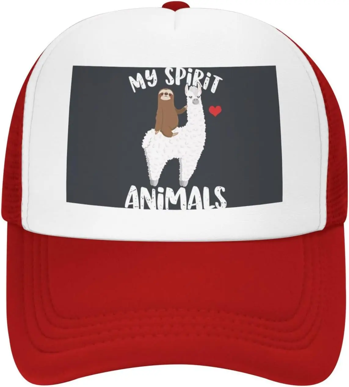 My Spirit Animal is A Llama Funny Sloth Riding Llama Unisex Adjustable Outdoor Adult Mesh Baseball Hat Truck Hat Sandwich Hat