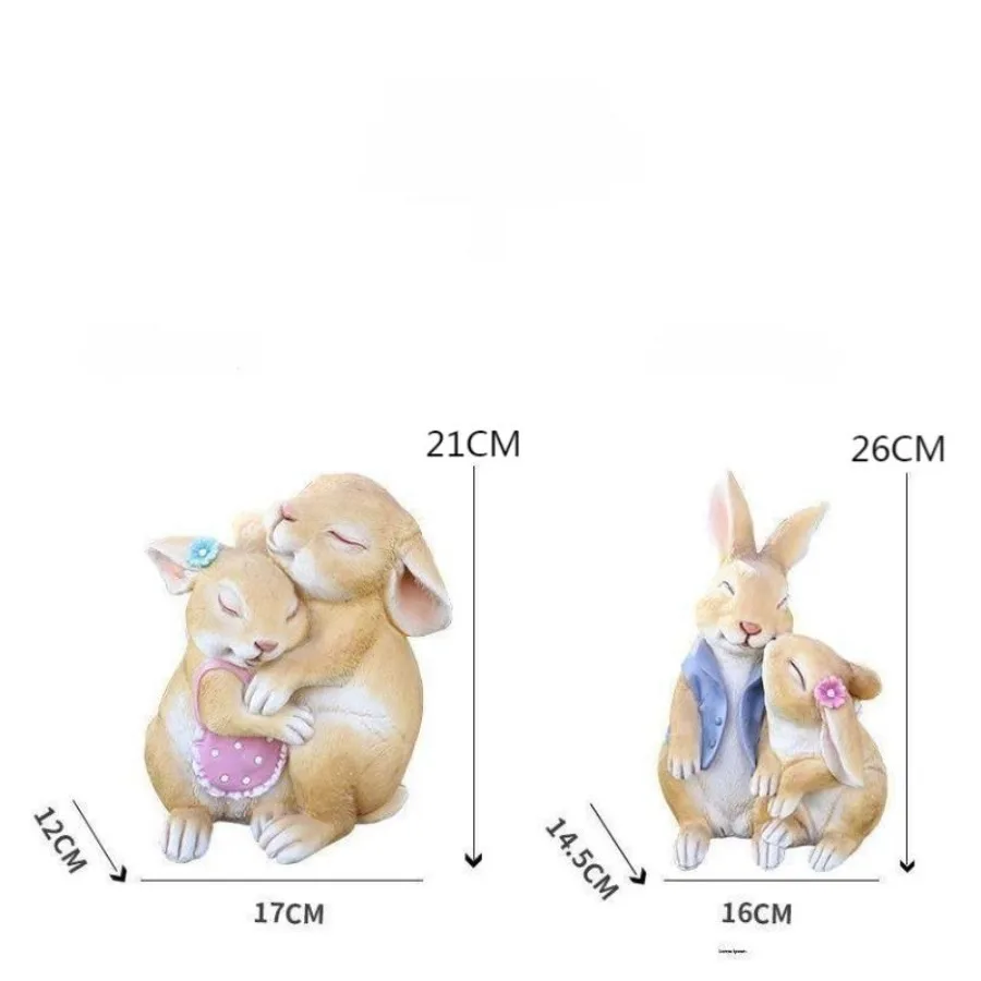 Cute Creative Garden Rabbit Decoration Living Room Decoration Resin Crafts Garden Decoration Home Decoration Accessories