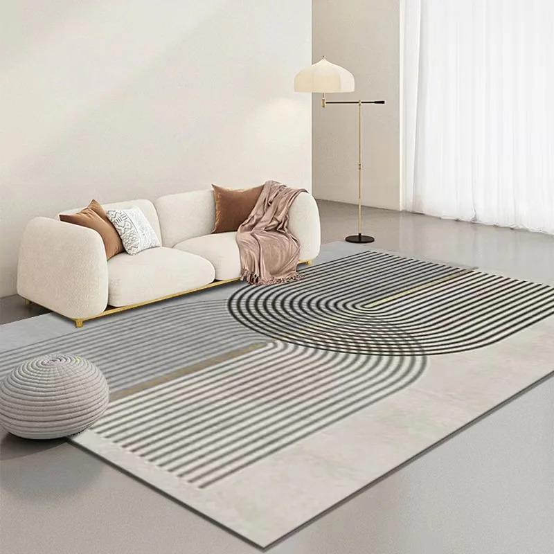 Japanese Crystal Pile Wabi-Sabi Style Living Room Bedroom Home Simple Line Abstract Minshuku Decorative Non-Slip Carpet