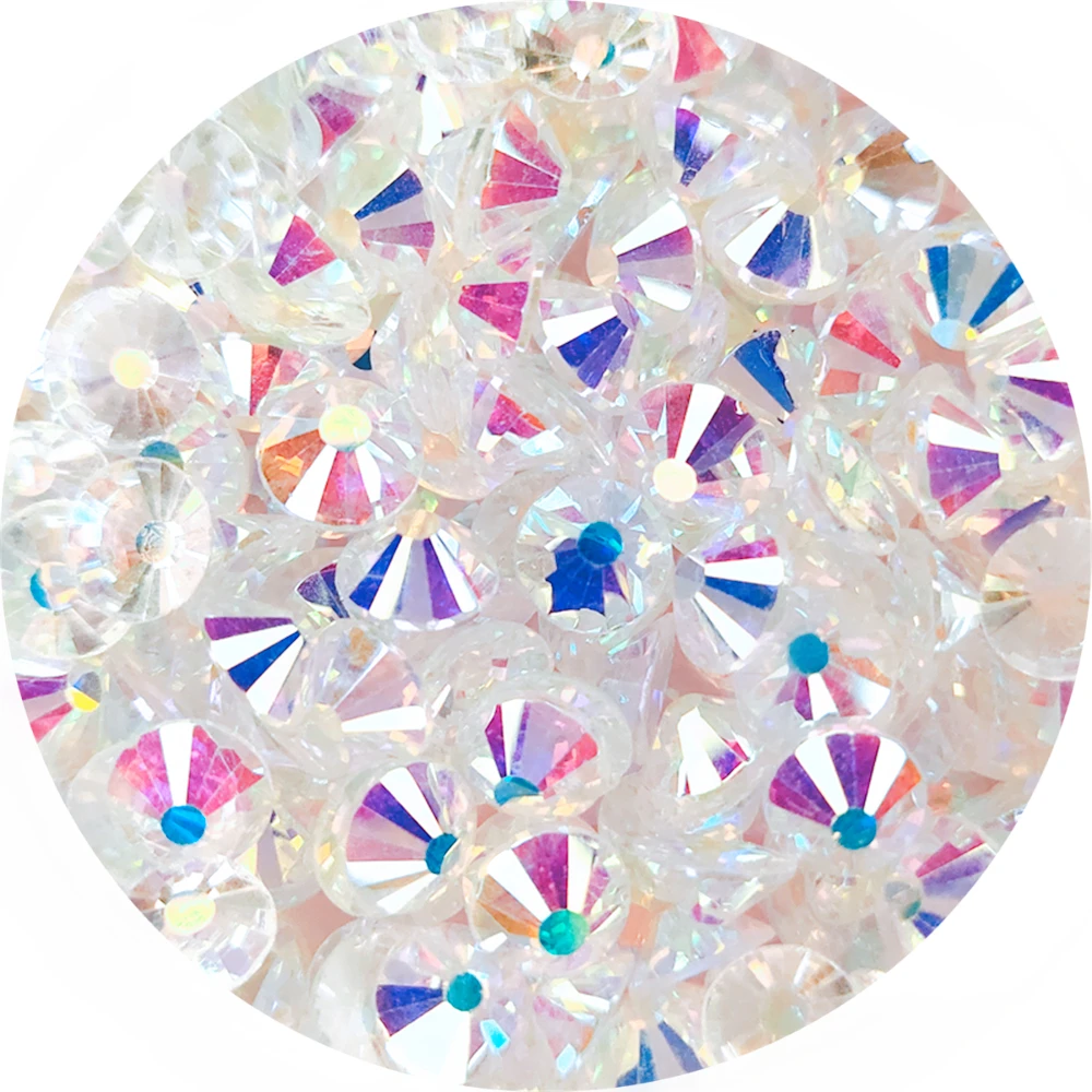 Đầu Pha Lê Lấp Lánh AB FlatBack Móng Tay Nghệ Thuật Ren S3-S50 Hoa Hồng Đế Keo Trên Đá Cho Vải May Móng Tay Nghệ Thuật Trang Trí