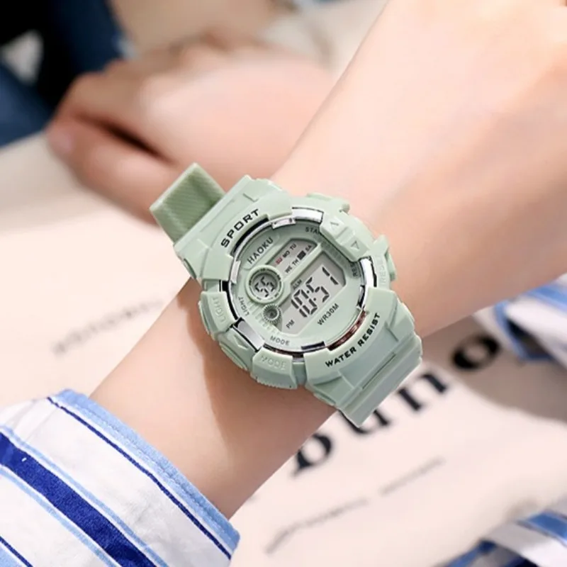 Reloj electrónico, calendario semanal despertador luz luminosa estudiante de secundaria unicornio ins macarrón reloj electrónico