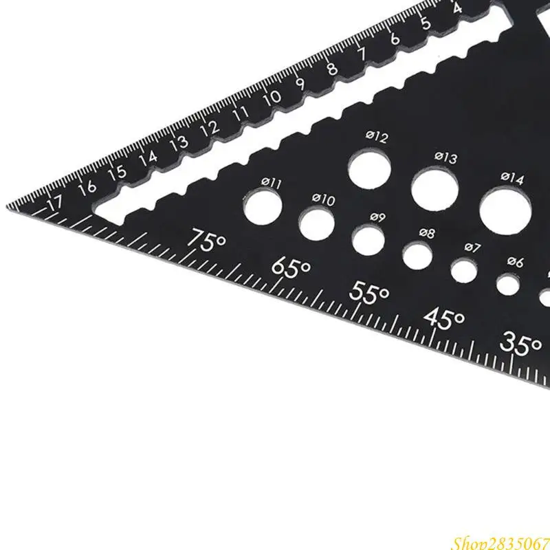 Aluminum Alloy Triangle Gauge Angles Ruler Protractors Carpenter Line Scriber Tool 831F