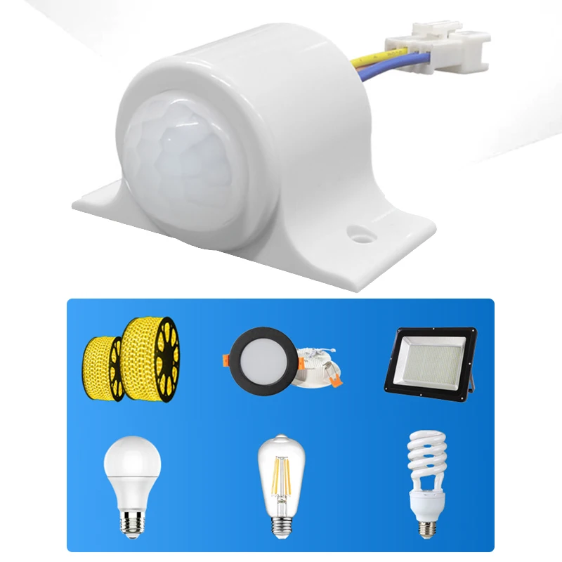 

PIR Sensor Switch Motion Detector IR Infrared Induction Lamp Switch 220V 110V For LED Light Fluorescent Downlight
