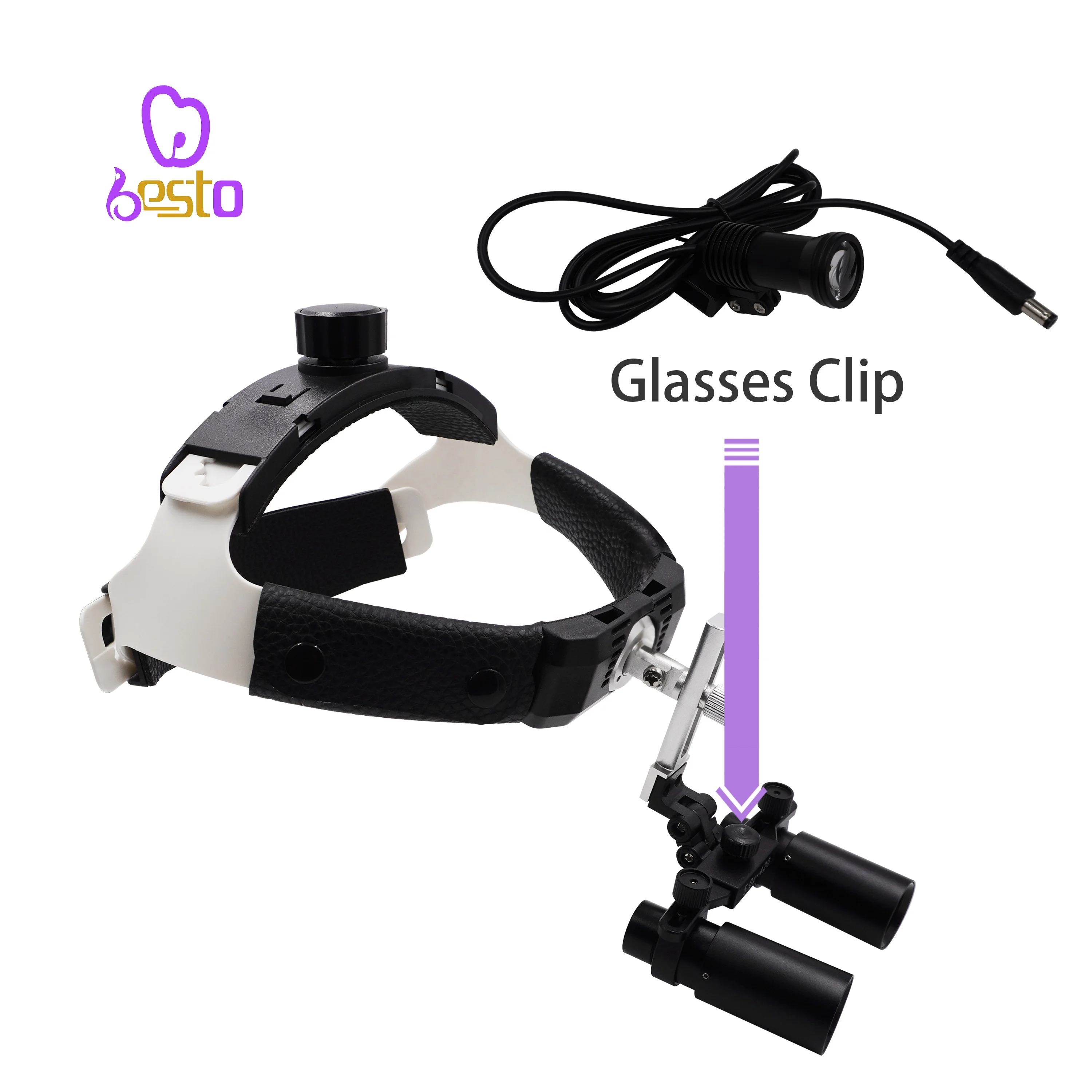 Magnifying Headlight Glasses Medical  6X Loupes Headlamp for Dentist Lab Surgery