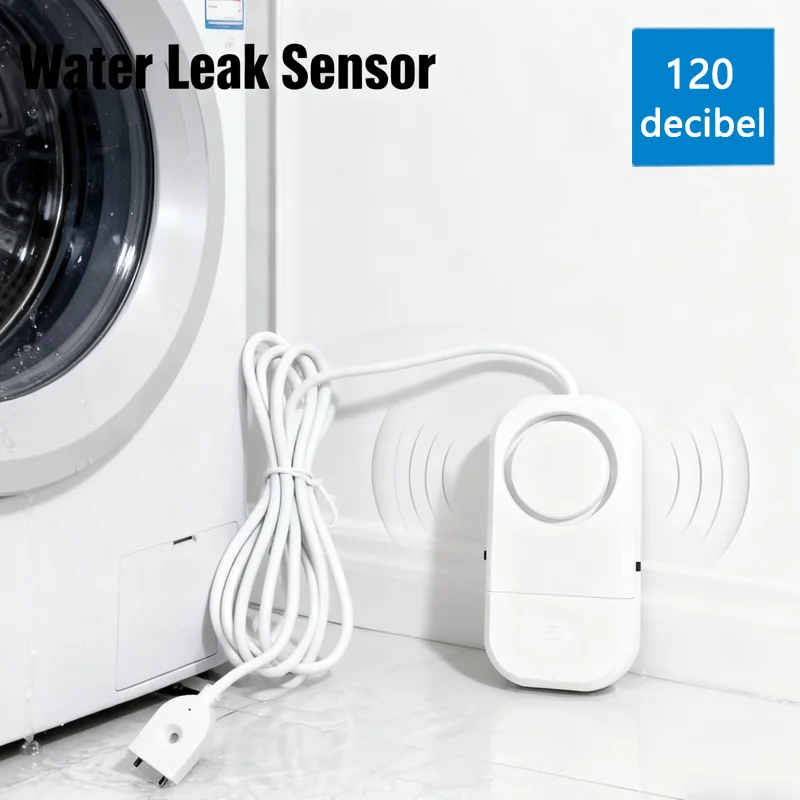1/2/5/6/8/10pcs Water Leakage Sensor Detector Leak Alarm Flood Detection adjustable 120dB Alert Home Kitchen fish tank Security