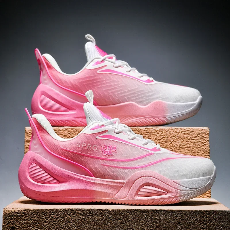 

Fashion Pink Men's Basket Shoes Non-Slip Basketball Sneakers Man Trainers Platform Designer Sneakers Woman zapatillas basketball
