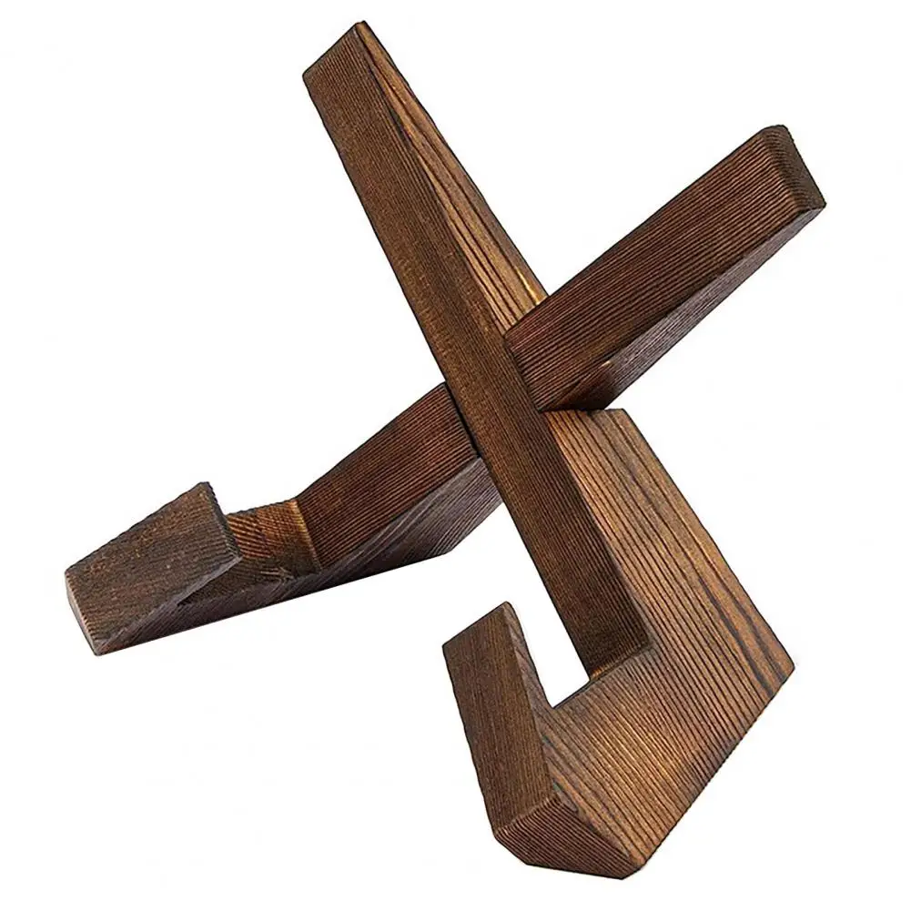 Wooden Bookend Plate Stand Bowl Display Holder Strong Load-bearing Desktop Easel Frame Holder