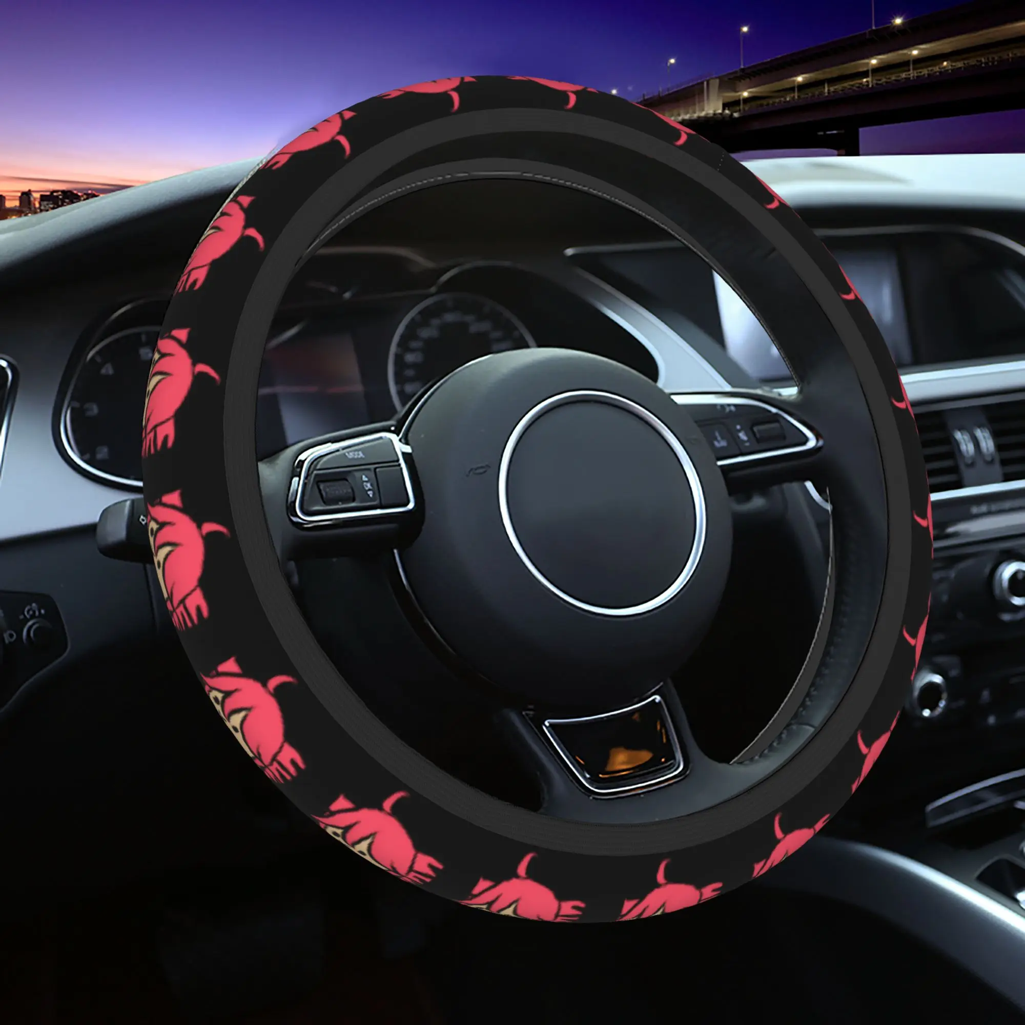 Poteto Creative Kasanes Expression Tetoes 37-38cm Car Steering Wheel Covers Wear-resistant Funny Potato Steering-Wheel Protector