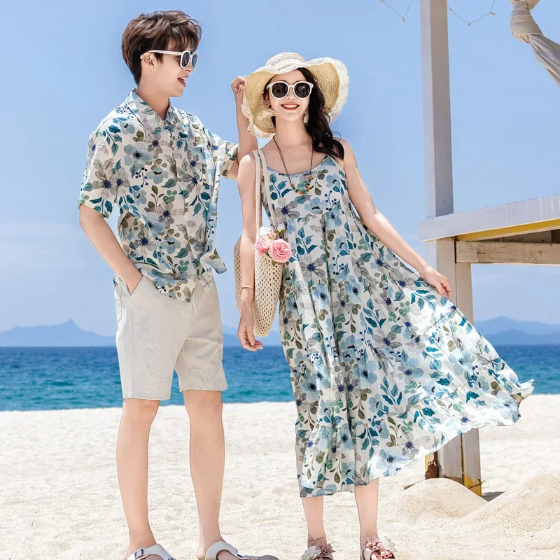 Vacation Area Couple Look Beach Family Outfits Mom Daughter Holidays Dress  Dad Son Shirts Parent-child Sibling Matching Clothing - AliExpress 1501