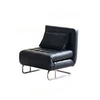 Minimalist Single Folding Leisure Chair Miji Wind Sitting and Lying Two-Purpose Sofa Recliner Leather Couch