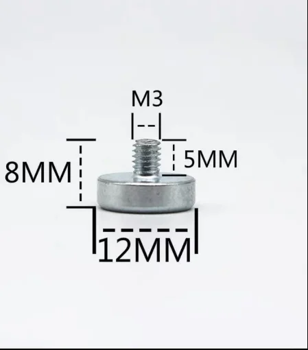 M3 external tooth column 12x8mm no step M3 magnet