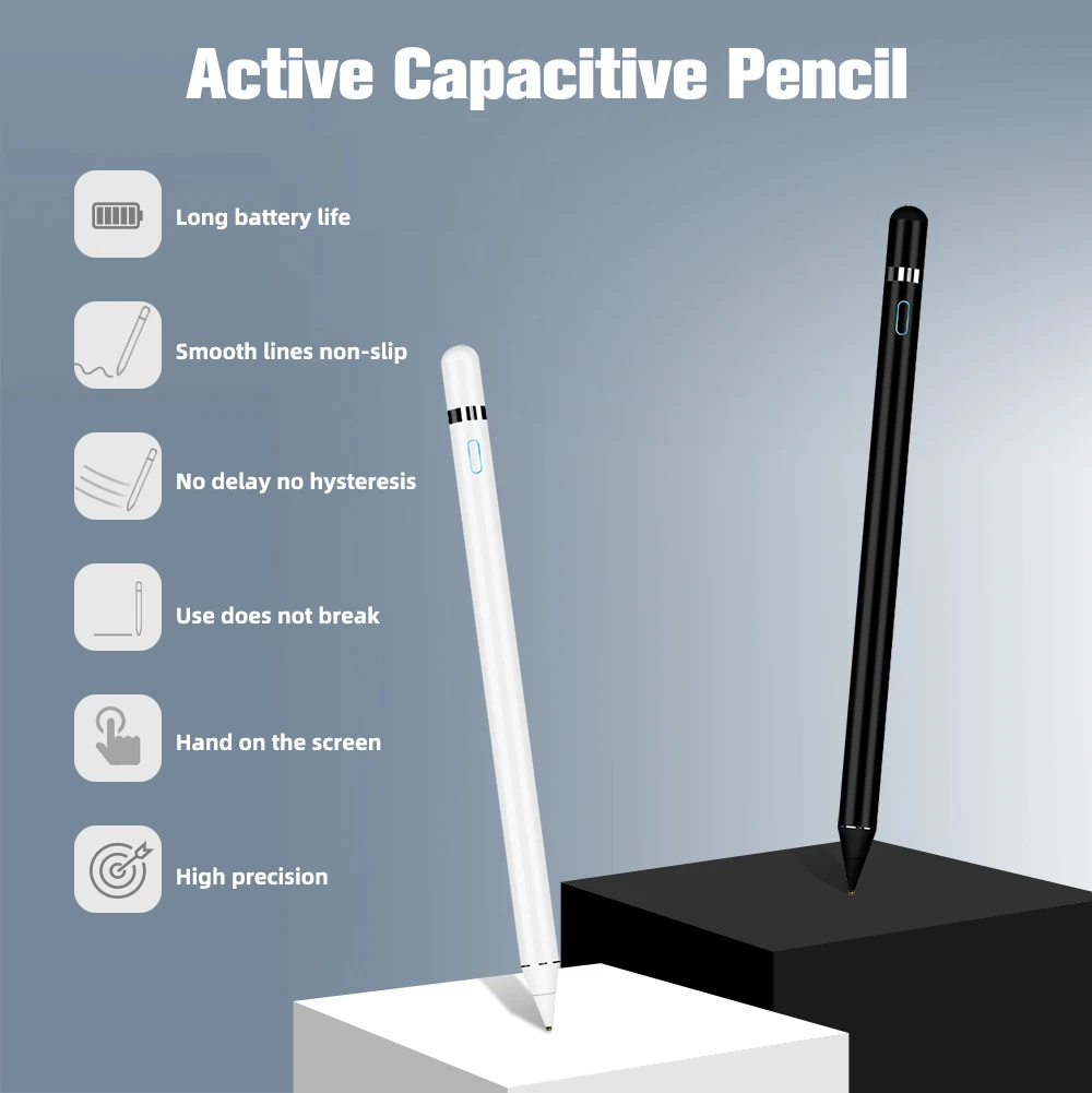 Stylus Pen Active Universal Capacitive Touch Screen Lápis para IOS/Android Tablet Telemóveis Escrevendo Desenho para iphone x xr