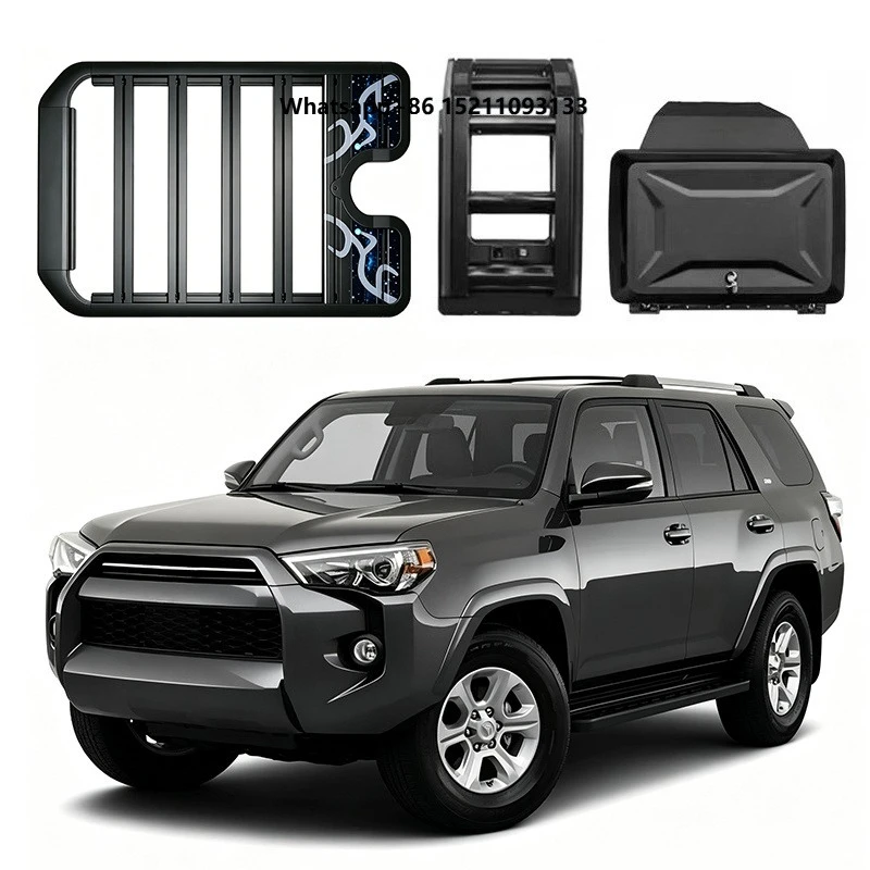 Aluminum Alloy Car Roof Cargo Luggage Rack Baskets Side Ladder Side Box for 4Runner 2010-2022