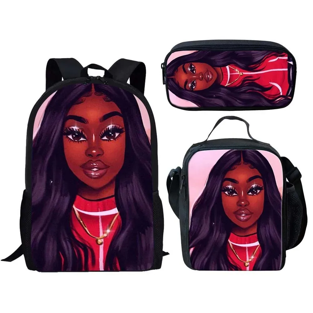 

Black African Girls 3D Printing Backpack, Student School Backpacks, Laptop Backpack, Lunch Bag, Pencil Case, Popular Harajuku,