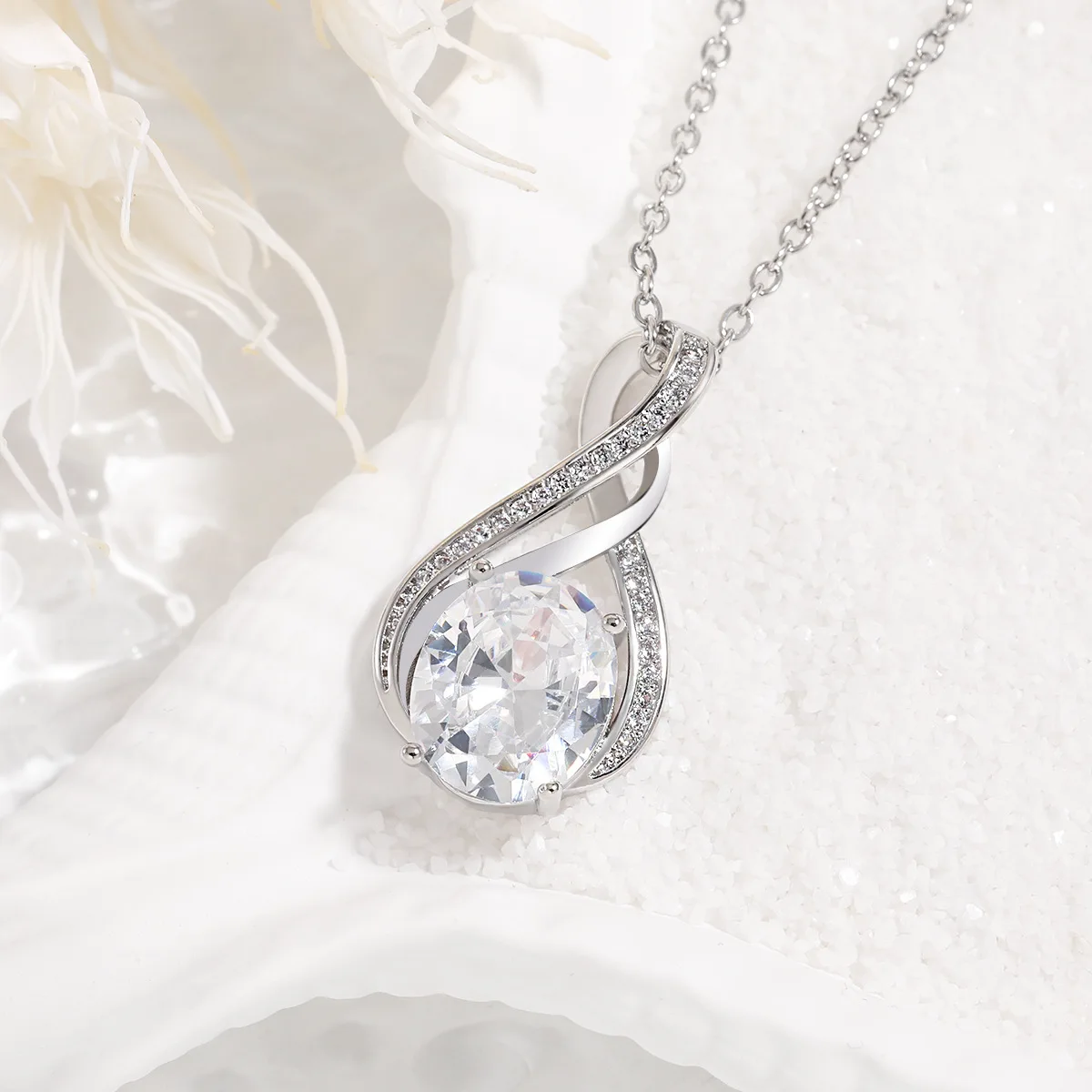 Women's S925 Silver Plated Colorful Gemstone Necklace Set Irregular S-Shaped Exaggerated Star Stone Jewelry Gift for Party/Daily