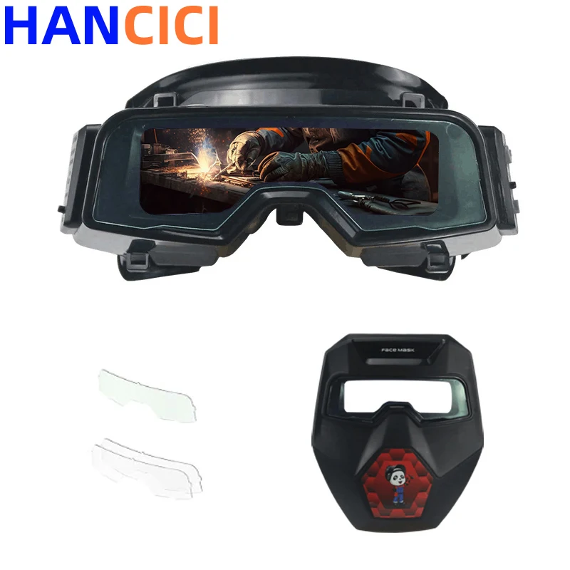 True Color Automatic Darkening Welding Glasses Mask Welding Cap for TIG MIG MMA Professional Weld Glasses Goggles