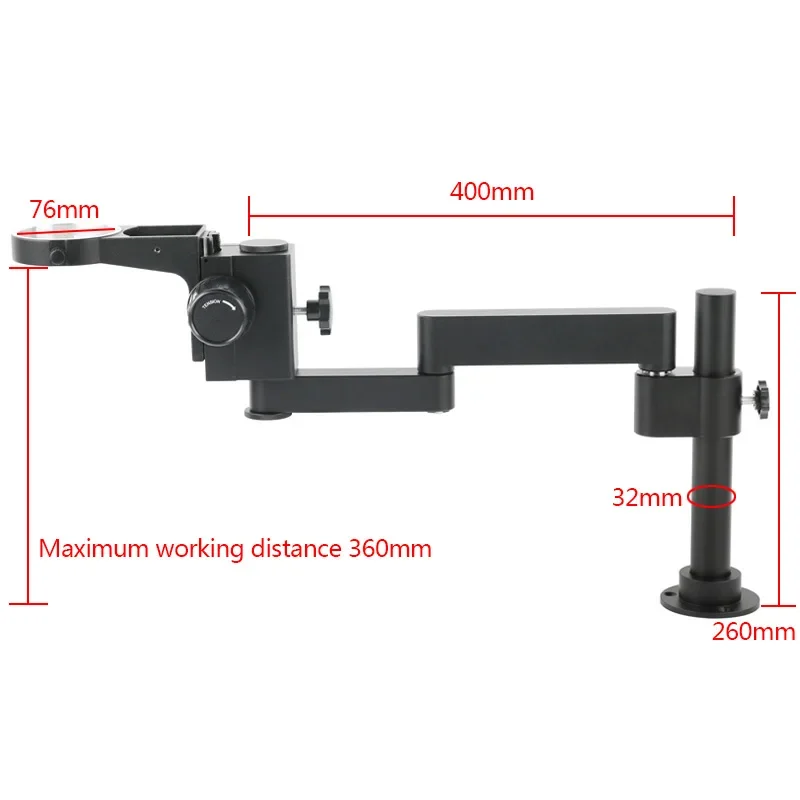 Industrial Lab Collapsible Extension Type Desktop Video Stereo Microscope Stand Holder Bracket Support For 76mm 50mm Focussing