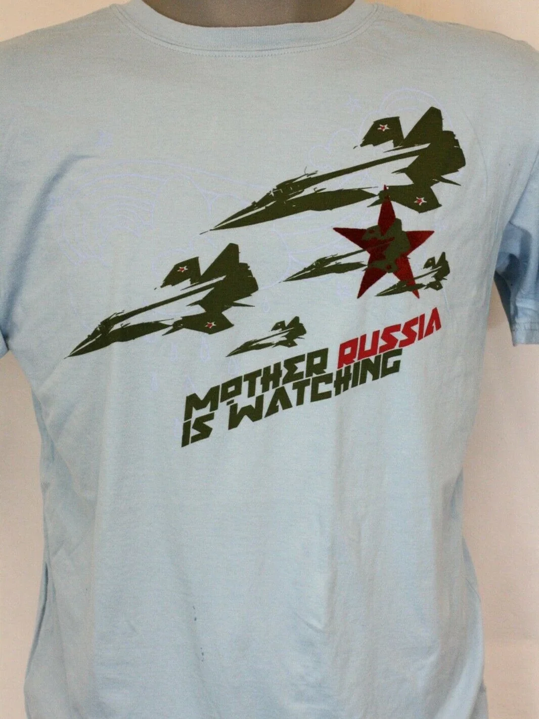 

Mother Russia Is Watching MIG Jet Novelty Tee T-Shirt Short Sleeve Men's 100% Cotton Casual T-shirts Loose Top Size S-3XL