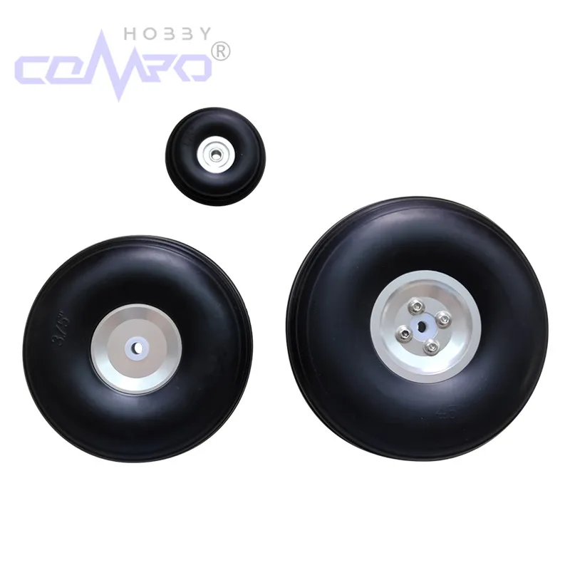 Roues de train d'atterrissage en PU, 2 pièces/1 pièce, pneus, moyeu en aluminium pour modèle d'avion RC à aile fixe, accessoires de remplacement