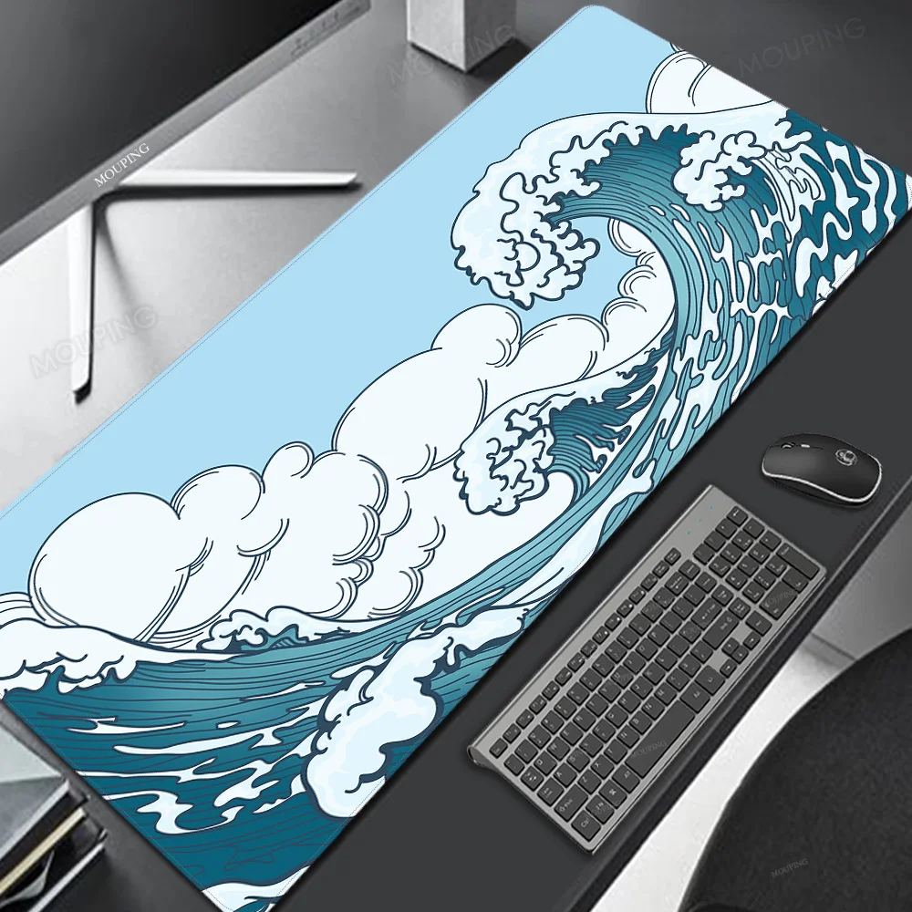 Mouse Pad Blue Setup Gamer Accessories Art Table Laptop Gaming Pad on The Tableanime Mouse Mats Mouse Carpet Rug Keyboard Pad