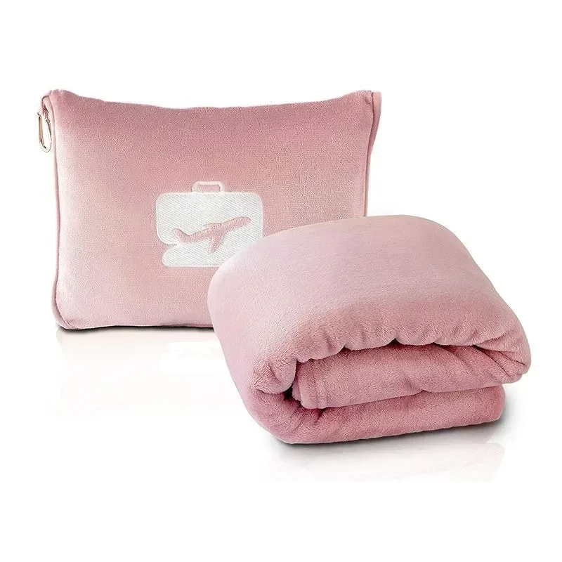 Travel Blanket Cuddle Pillow Travel Pillow and Blanket Set for Airplanes Fluffy Plush Soft Thick Lightweight Picnic Blanket