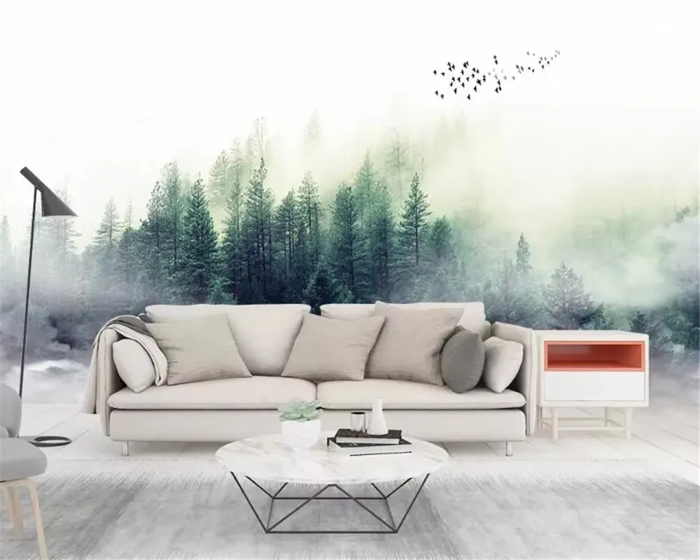 Custom Photo Wallpaper Artistic Misty forest landscape Large Murals Living Room Sofa Bedroom Modern Wall wall papers home decor