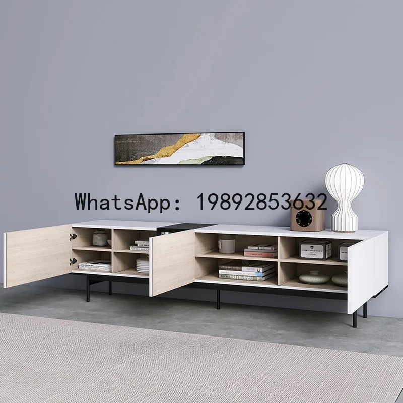 CZ Italian Minimalist TV Cabinet High-Leg Modern Simple Bedroom Living Room Lacquered Floating Sideboard