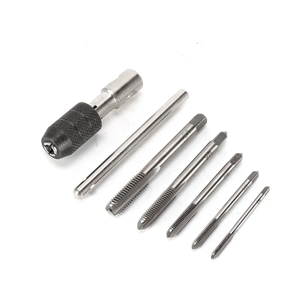 6pcs-M8 T-handle Reversible Single Tap Wrench Tapping Threading Tool-M8-M6 1/8-1/4 Screwdriver Tap Holder Hand Tool