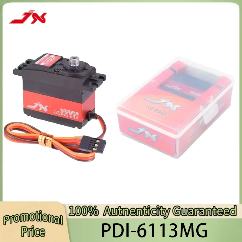 Servomoteur numérique standard sans noyau à engrenages métalliques JX RC PDI-6113MG 13KG 0.103sec à couple élevé pour pièces d'avion RC