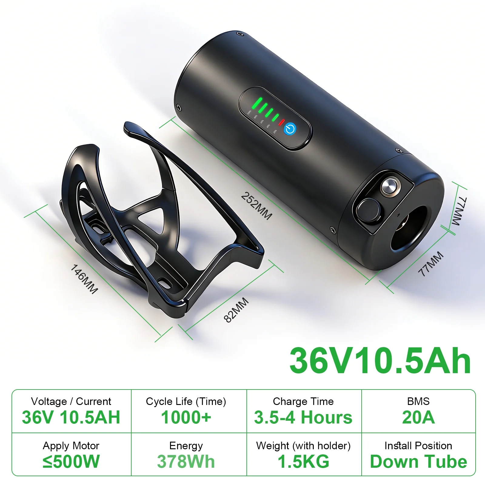 UNIT PACK POWER Flaschen-E-Bike-Akku 36V 7Ah 48V 10,5Ah Elektrofahrrad-Batteriepack für Bafang Tongsheng 500W 350W 250W Motor – Detail 2