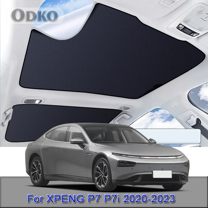 Car Electrostatic Adsorption Sunroof Sunshade For XPENG P7 P7i 2020-2022 2023 Heat Insulation Skylight Sticker Auto Accessories