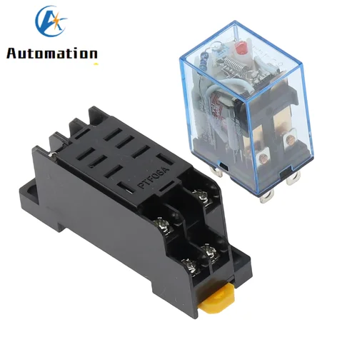 Imagen 2 del producto 5 Juegos de relé de potencia de bobina DPDT, 220V, 10A, LY2NJ, HH62P, HHC68A-2Z con Base de enchufe